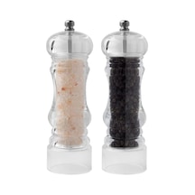 Akrilik Tuz Karabiber Değirmeni Öğütücü - Baharat Öğütücüsü, 14 Cm 2 Adet, Akrilik Değirmen 14 Cm Çok Renkli