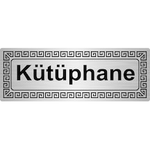 Kütüphane 7Cmx20Cm Metal Yönlendirme Levhası Gümüş Renk Metal