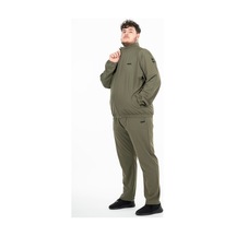 Maraton Sportswear Büyük Beden Erkek Dik Yaka Reglan Kol Basic Haki Eşofman Takımı 21854-Haki