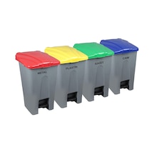 Safell Pedallı Kağıt Plastik Cam Metal Ayrıştırma Kovası 70 Lt N11.8109