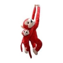 Sesli Işıklı Maymun Yavrulu Peluş Çok Renkli