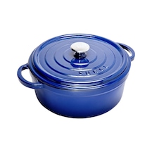 Sürel Aroma Kapak Parlak Mavi Yuvarlak Tencere 32 Cm Mavi
