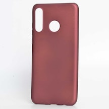 Noktaks - Huawei Uyumlu Huawei P30 Lite - Kılıf Mat Renkli Esnek Premier Silikon Kapak - Mürdüm