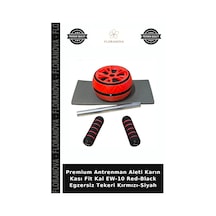 Premium Antrenman Aleti Karın Kası Fit Kal Ew-10 Red-black Egzersiz Tekeri Kırmızı-siyah
