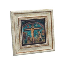 Kapadokya Göreme Karanlık Kilise Freski - İsa Mesih'in Çarmıha Gerilişi Baskılı Taş Tablo 20x20