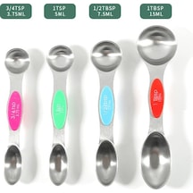 Ulzyvf Paslanmaz Çelik 13 Parça Ölçü Kaşığı & Kupası Seti - Kuru/sıvı İçin Manyetik Tutuculu Renkli Çok Renkli