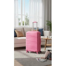Premium Ultra Dayanıklı Kabin Boy Valiz - Pembe %100 Saf Pp Kırılmaz Çok Renkli