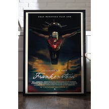 Frankenstein Siyah Ahşap Çerçeveli Poster, Film Duvar Tablosu