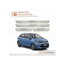 Kia Picanto 2017-2026 Uyumlu Satine Krom Kapı Koruma Eşiği 4 Parç