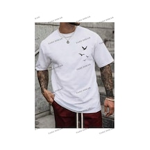 Startmore Cool Art Minimal Kuşlar Tişört - Siyah Baskılı Oversize Yazlık Kısa Kol T-shirt Bisiklet Siyah
