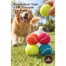 8 Adet Köpek Oyun Topu 6 Cm Yumuşak Orta İri Irk
