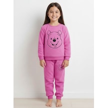 Peluş Kız Çocuk Takım - 2/8 Yaş - 31569 Fuşya Pembe