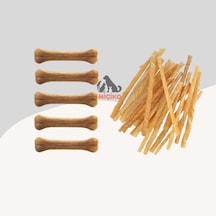 Köpekler İçin Ödül Seti11 5li 7cm Naturel Kemik+25li Naturel Burgu Çubuk