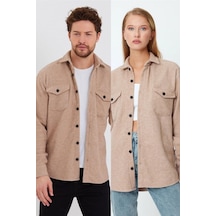 Cool Tarz Unisex Vizon Cep Kapaklı Oduncu Gömlek - Tekli Fiyat Vizon Vizon