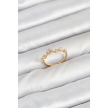 Pirinç Gold Renk Manifest Kadın Yüzük - Ebj250927w37977 Renkli