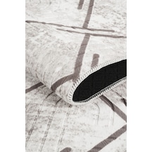 Villadia Home Textile Kaymaz Taban Dört Mevsim Emboss Baskılı Yıkanabilir Kesme Koridor Mutfak Salon Yatak Oturma Ve Oda Yolluk Halı Vd1103gri Gri
