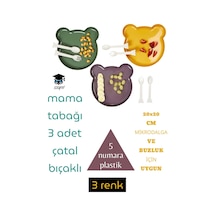 Mama Tabağı 3 Adet 20x20 Cm Mikrodalga Ve Buzluk İçin Uygun 5 Numara Plastik