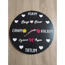 Sevgiliye Özel Hediye Kişiye Özel İsim Yazılı Duvar Saati