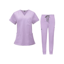 Suntek Kadın Scrubs Setleri V Yaka T Shirt Spa Doktor Xl