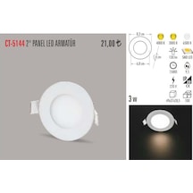 Cata Ct-5144 3 Watt Slim Led Panel Alüminyum - Beyaz Işık