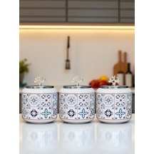 Kahve Köşesi - 1.4 L Ceramic Desenli Baharatlık Gümüş Kahverengi
