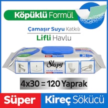 Sleepy Easy Clean Süper Kireç Sökücü Yüzey Temizlik Havlusu&Mendili 4x30 (120 Yaprak)
