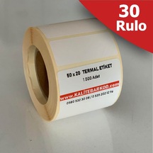 50X20 Termal Etiket 30 Rulo Barkod Etiket Kalite Barkod