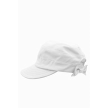 Kadın Güneş Koruyucu Geniş Siperli Beyaz Şapka Beyaz Standart