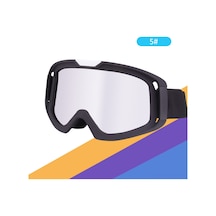 Kosona Offroad Motor Gözlükleri - Tpu Çerçeve Pc Lensli, Toz Ve Rüzgar Koruyucu, Uv Filtreli, 5 Renk Seçeneği Siyah Çerçeve Gümüş Lens