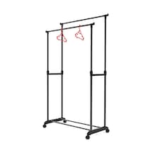 Porsima Perillas 18004 Shore Duo Tekerlekli Metal Askılık Siyah