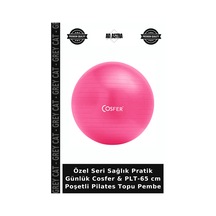 Özel Seri Sağlık Pratik Günlük Cosfer & Plt-65 Cm Poşetli Pilates Topu Pembe