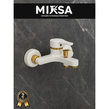Beyaz-gold Mix Banyo Duş Bataryası Musluğu , Yerli Üretim