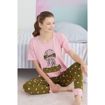 Siyah İnci Pamuklu Örme Pijama Takım 24113156 Çok Renkli
