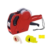 8 Haneli Manuel Fiyat Etiketleme Makinesi Etiket Tabancası Mağaza, Market, Fabrika Ve Laboratuvar Kullanımı İçin Pratik El Tipi Etiketleme Makinesi 1 Sarı + 1 Beyaz Rulo Hediyeli Diğer