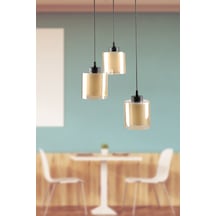 Begüsa Nitra 3 Lü Avize Siyah Bal Çift Cam Siyah