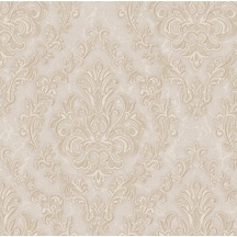 Adawall Zengin Damask Desen Duvar Kağıdı Rococo 1405-3/15, Krem, Bej 1.06x15.6m - 16.5m² Çok Renkli