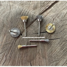 Dmr 3mm Mini Fırça Seti Gravür Tel Fırça Seti Matkap İçin Tel Fırça 6pcs