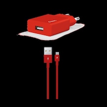 2SCS20MK ttec SmartCharger Seyahat Şarj Aleti 2.1A + Micro USB Kablo Kırmızı