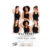 Loule Kadın 6'lı Kalın Askılı Atlet Siyah