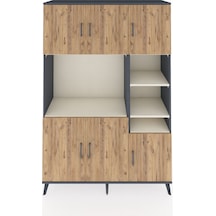 Hyperion Dolap 10 Raflı 6 Kapaklı 132x44x195 Antrasit-çam/aytaşı Antrasit