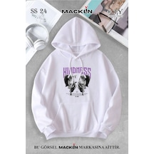 Macklin Unisex Kadın Erkek Kindness Özel Tasarım Baskılı Kapşonlu Sweatshirt Beyaz Mck0867 Beyaz