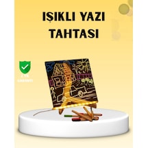 Diğer Led Işıklı Akrilik Yazı Tahtası Renkli Kalem Setiyle Çok Renkli