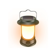 Geeksen Güneş Enerjili Kamp Işığı Taşınabilir Led Çadır Lambası Şarj Edilebilir Kamp Yeşil