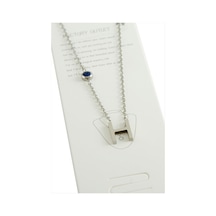 Ilkeshop Gümüş Renkli Harfli Çelik Kolye-h