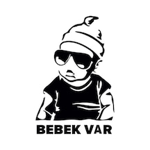 Bebek Var Oto Cam Sticker Siyah 9,5 15 Cm