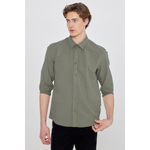 Wrangler %100 Pamuk Regular Fit Erkek Gömlek W2610001801 Haki
