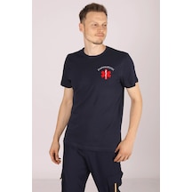 Lacivert Paramedik Bisiklet Yaka Tişört Unisex