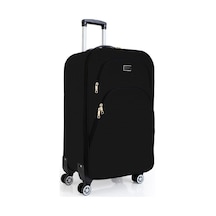 Büyük Boy 4 Teker Kumaş Valiz Siyah 1081