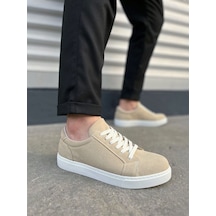 Alemdarshop Jy165 Elite Bağcıklı Süet Erkek Günlük Sneaker Ayakkabı Sbt - Krem
