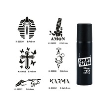 Farklı İnançlar Spray Tattoo Geçici Dövme Seti Dark Sprey Dövme Kiti